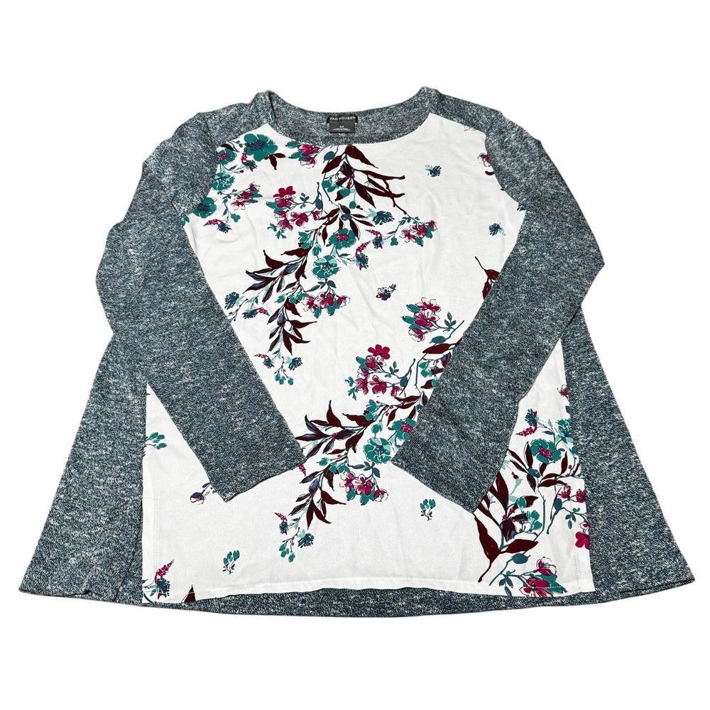 Van Heusen Floral Long Sleeve Knit Top Women's Medium Casual